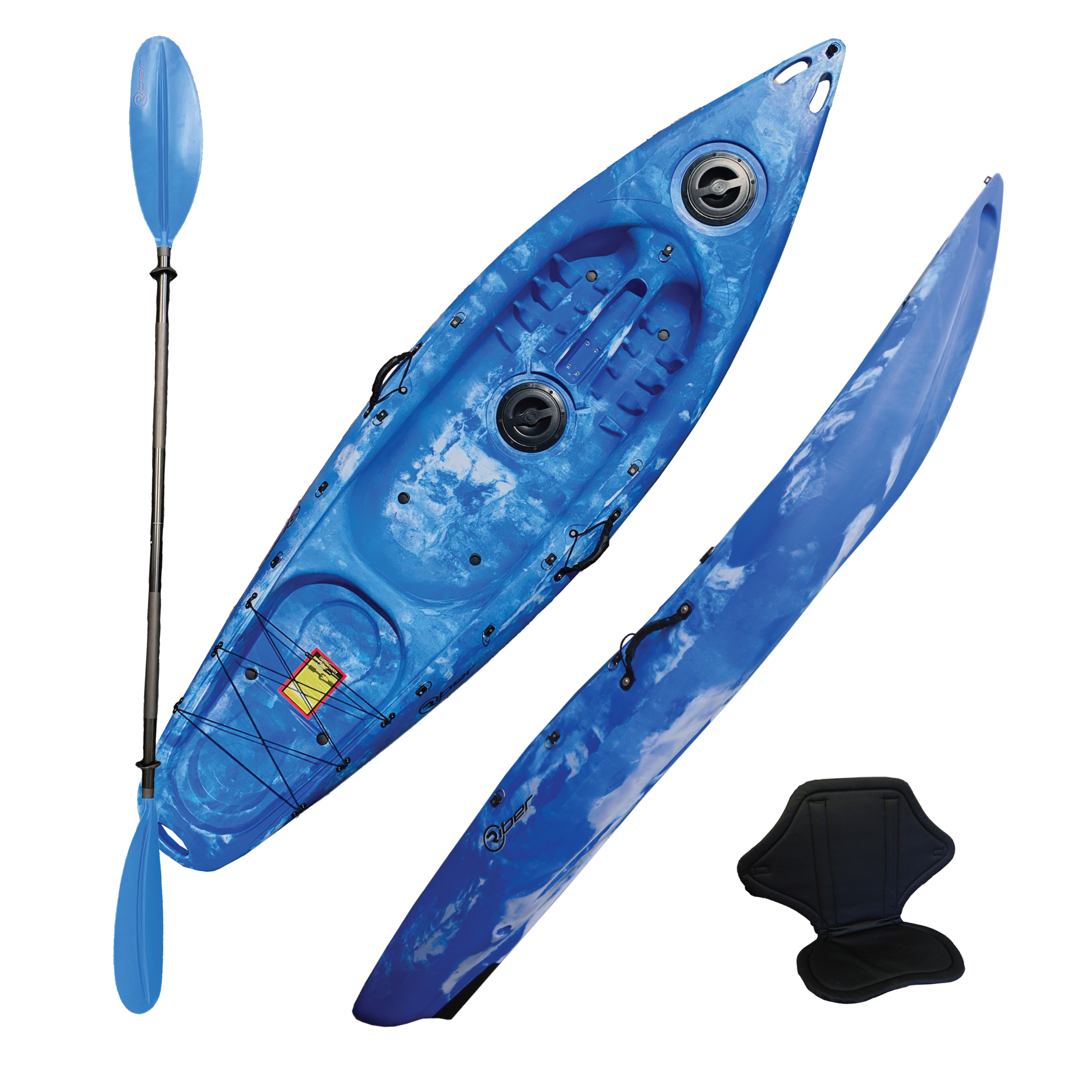 DELUXE SIT ON TOP KAYAK - BLUE/WHITE